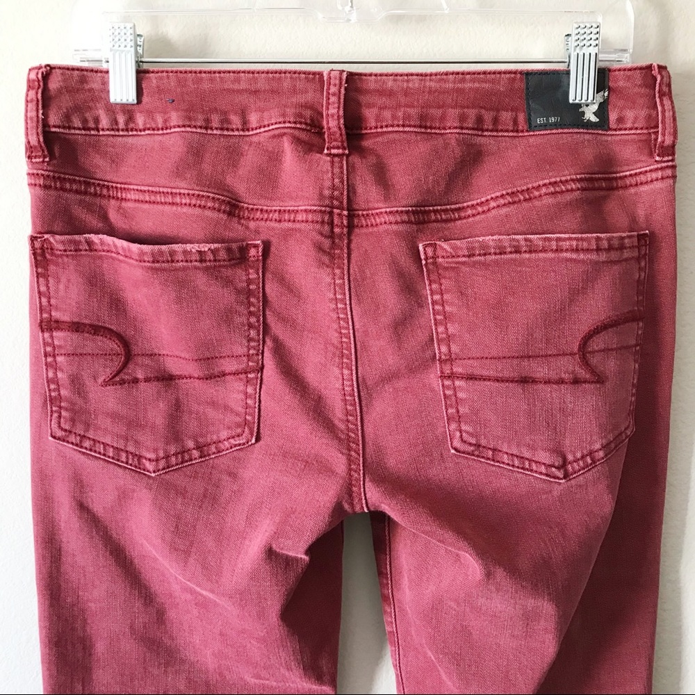 American Eagle Jegging Crop Super Stretch Red 8 - Picture 5 of 7